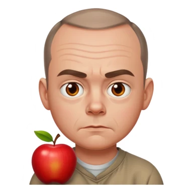Carl from Sling Blade, serious face, apple style emoji sticker