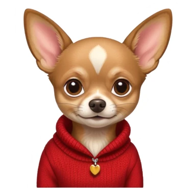 Dark Tan deer-head chihuahua sitting wearing a sweater sticker