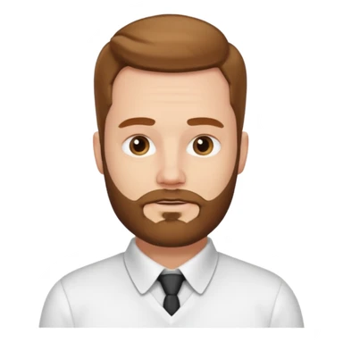 A white guy with coolers and white collar t shirt and the beard for him is at the chin area only sticker