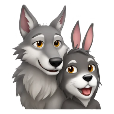 Wolf and rabbit in love  sticker