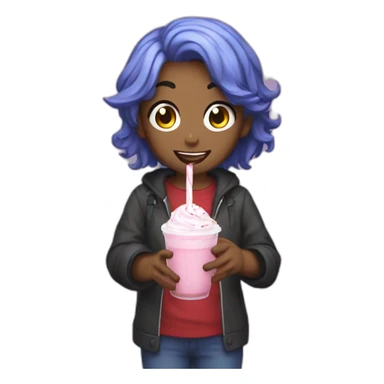 Yandere dev holding a glass of icing sticker