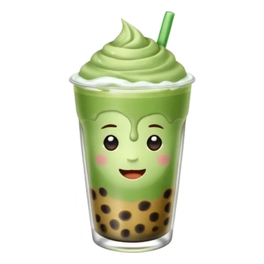 matcha latte with boba and ice without sticks and add a lil coffee  sticker