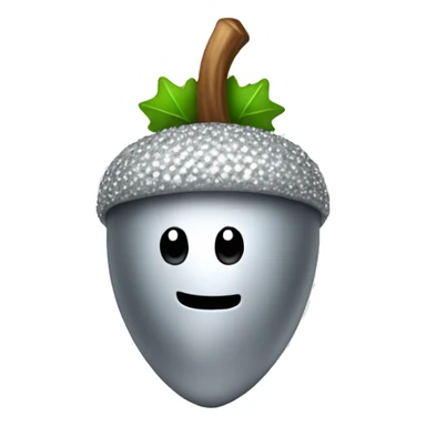SINGLE sparkling silver acorn sticker