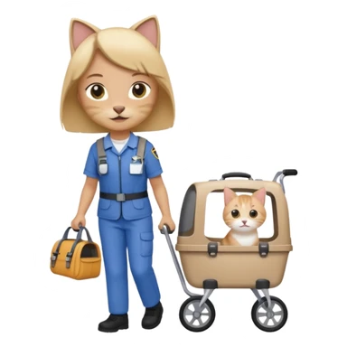 Walker + cat in carrier, Pet Walkers. sticker