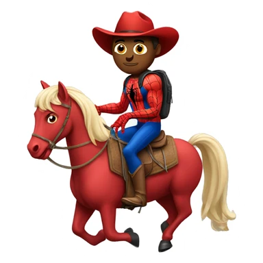 Spiderman on a horse with cowboy hat sticker