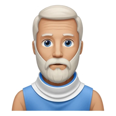 Older man with a full long beard, a medical neck brace, and blue eyes. sticker