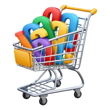 shopping cart with AI letters inside sticker
