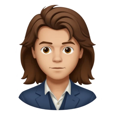 une personne qui ressemble a harry styles avec beaucoup de details, de 3 quart  dans un rond  sticker
