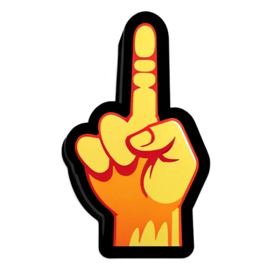 Pointer finger and thumb pointing downwards  sticker