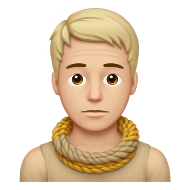 A man hung by his neck with a rope sticker