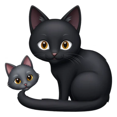 Black cat sucking silver fox's dick sticker