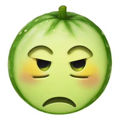 Smiley with cucumber on eyes and crying sticker