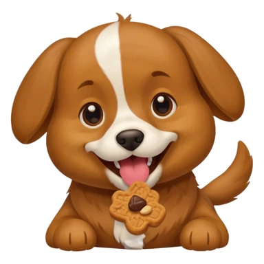 dog biting dog treat sticker