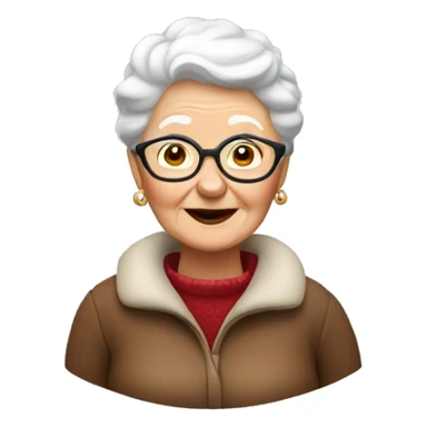 White grandma on reindeer  sticker