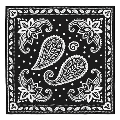 Black Paisley Bandana sticker