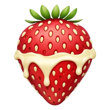 Strawberry with melted white chocolate and more white chocolate  morev sticker