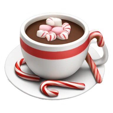Cup of hot chocolate with candy cane in it sticker