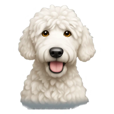 White golden doodle with apricot ears sticker