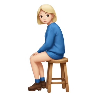a person sitting on stool with backs turned

 sticker