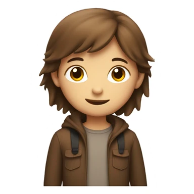 brown hair boy and girl hugging sticker