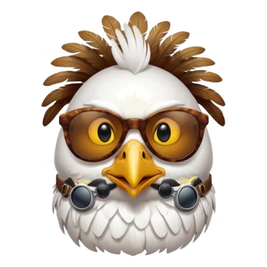 Hen with sunglasses  sticker