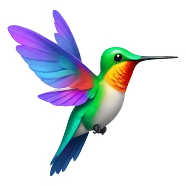Colorful Humming bird fluttering wings sticker