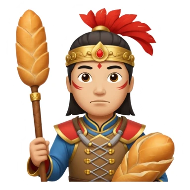 chinese ancient warrior with baguette sticker
