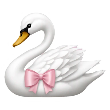 swan light pink bow sticker