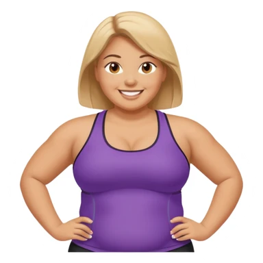 midsize overweight woman in workout gear sticker