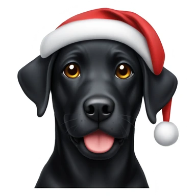 Black lab wearing Christmas hat sticker