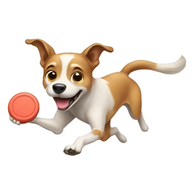 Dog catching a frisbee  sticker