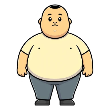 very fat guy with a buzzcut sticker