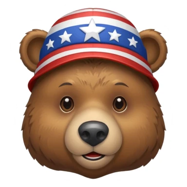 4th of July bear sticker