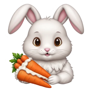 Bunny with carrot cake. sticker