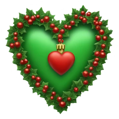 Red and green Christmas heart sticker