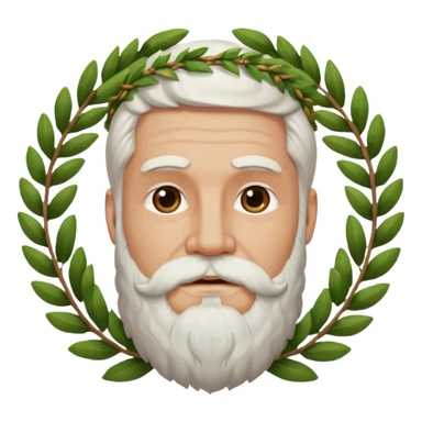 white ancient greek man with beard sticker
