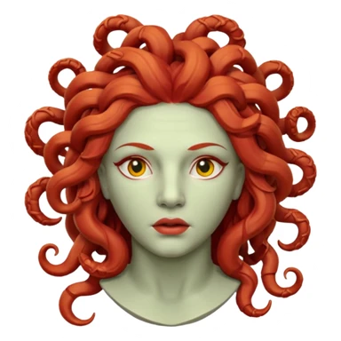 statue head medusa red hair clay sticker