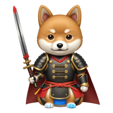 dog japan ancient samurai with small knife sticker