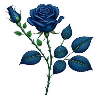 dark blue paisley printed long stem rose with green leaves  sticker
