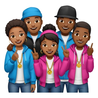 African American crowd of fans men and women at a rap concert sticker