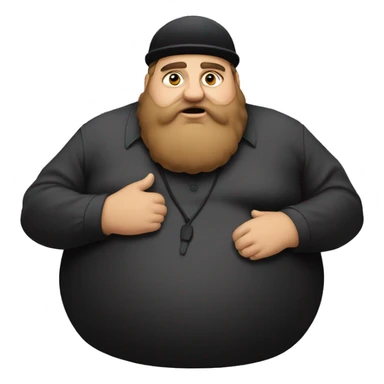 Fat Jewish man in 30s wearing black hat debating beautiful Indian man sticker