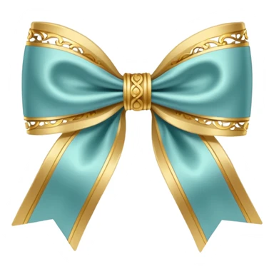 vintage rococo bow, white, with gold trim sticker