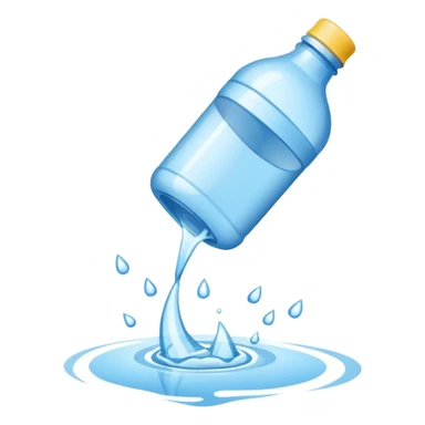 bottle of water being spilled sticker