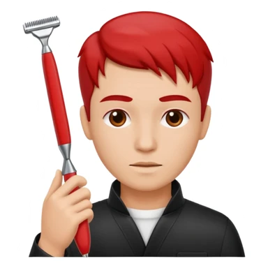 hairdresser razor red sticker