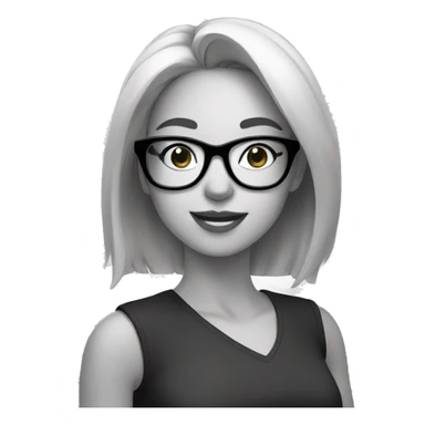 girl taking monochrome selfie in glasses sticker