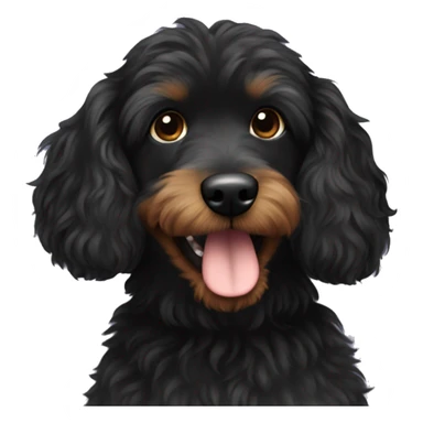 Black fluffy Doxiepoo sticker
