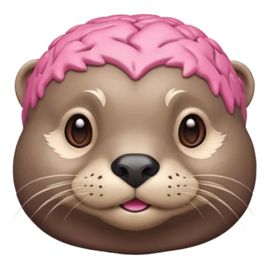 generate an otter with a very big  pink brain, sarcastic sticker