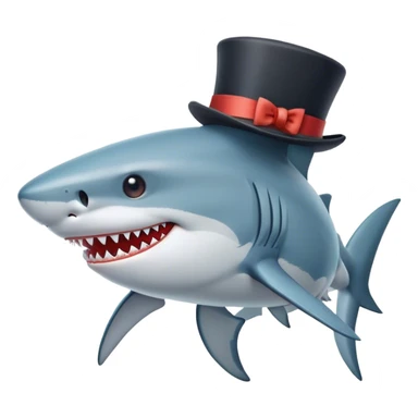 shark with tophat sticker