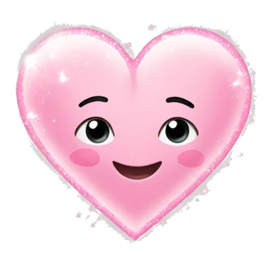 light pink heart with sparkles sticker