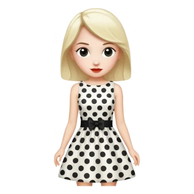 White dress with black polka dots mini sticker